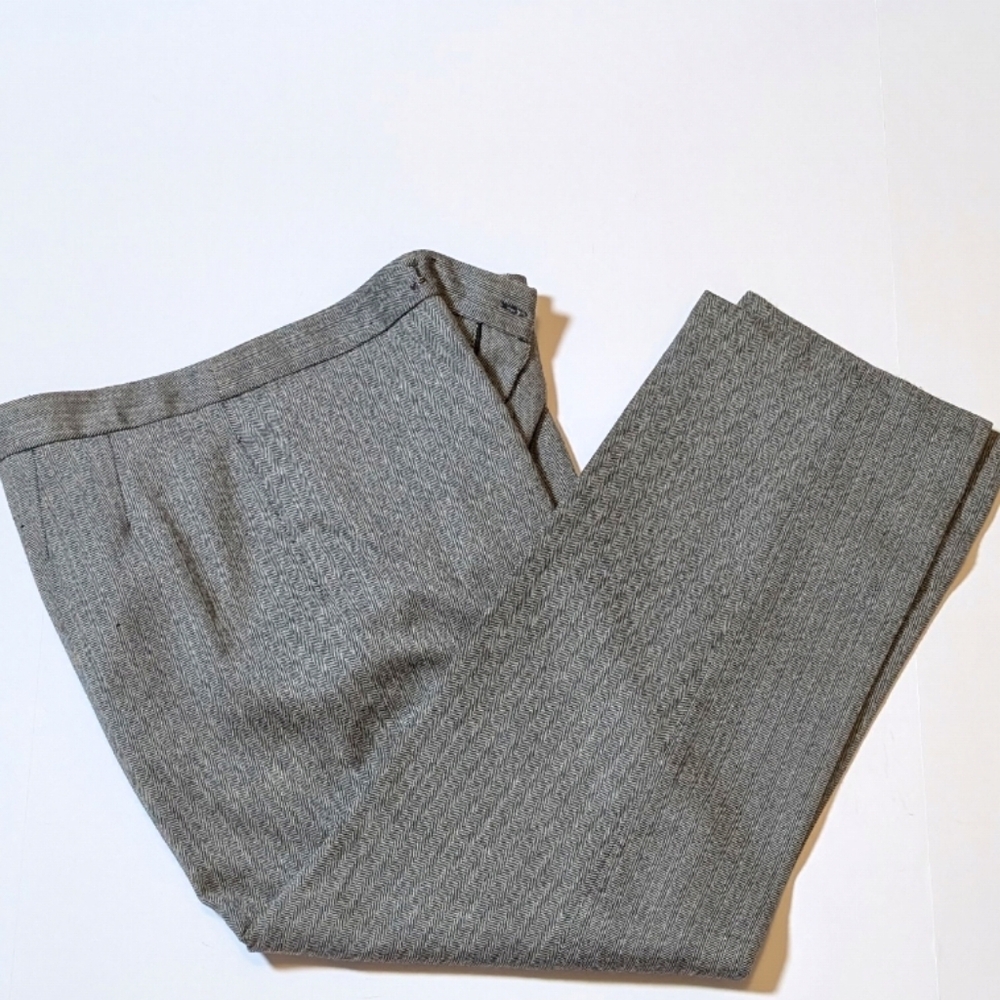 Vintage Woolmark Pants Women's Annie Alexander 100% Wool Dressy Career 14 Tweed‎